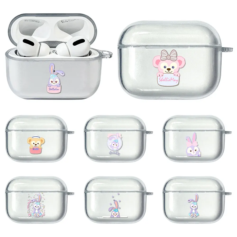 

Duffy And friends rabbit Transparent Cover Case For Apple AirPods Pro Soft TPU Bluetooth Earphone Charging for AirPods 3 Box Bag