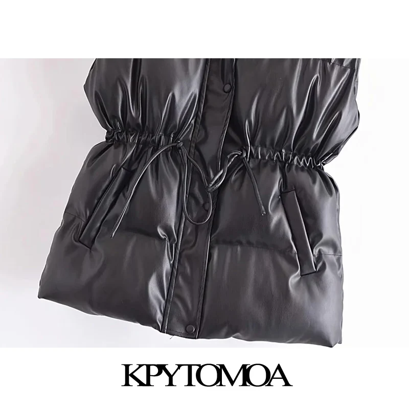 KPYTOMOA женский коллекция 2021 года модный толстый теплый жилет из искусственной кожи