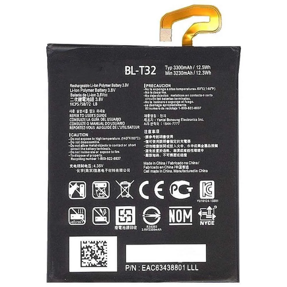 Оригинальная заменяемая батарея для телефона BL-T32 для LG G6 G600L G600S G600K G600V H870 H871 H872 H873 LS993 подлинные батареи 3300мА*ч.