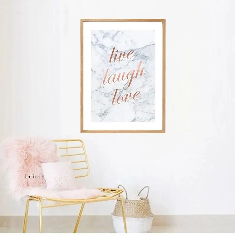 

Pink Marble Posters and Simple Gray Rose Gold Canvas Painting Diamond Wall Art Modern Prints Pictures for Living Room Decor