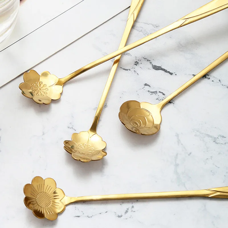 Креативная кофейная ложка для перемешивания с длинной ручкой десертная