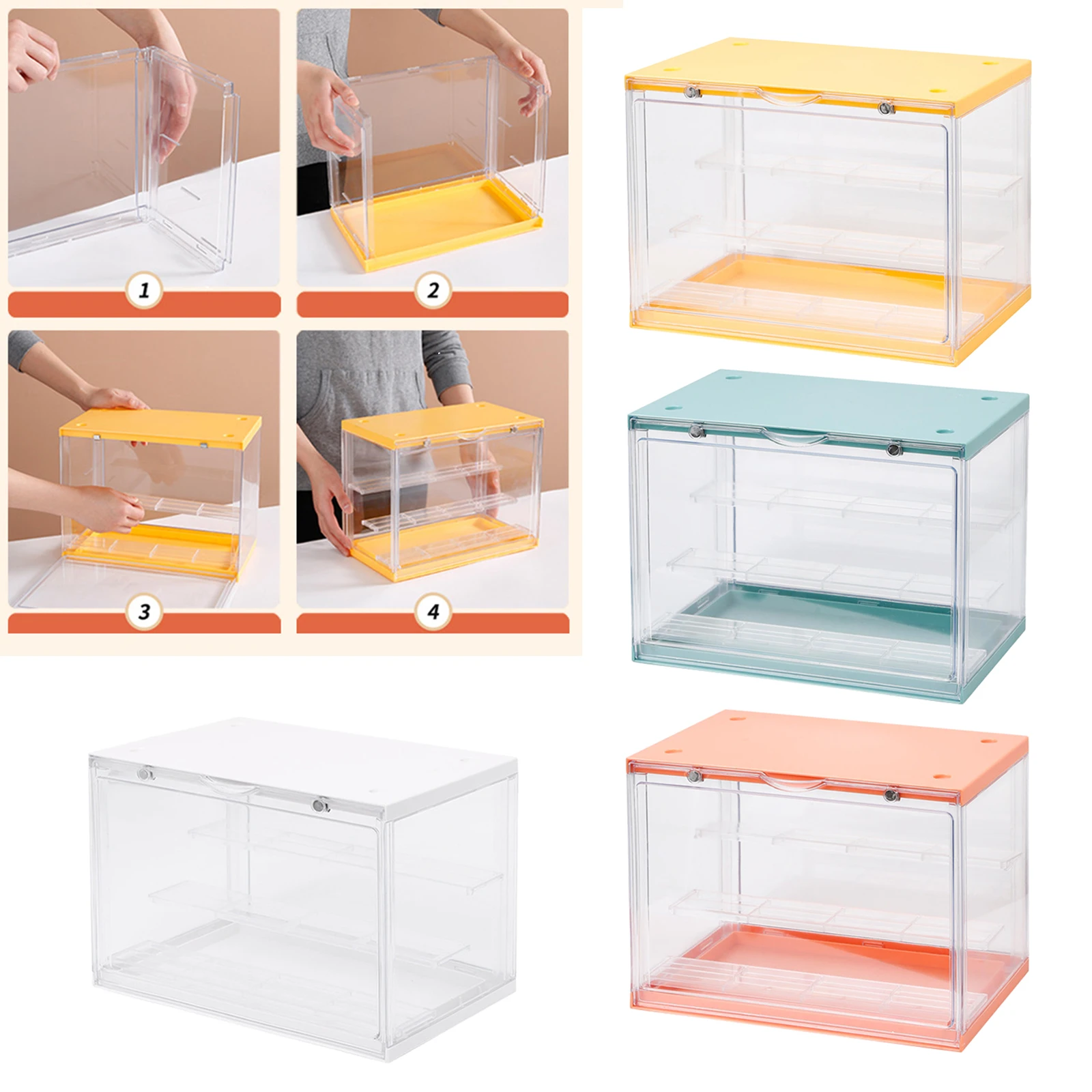 

Clear Figure Display Case Doll Diecast Car Toys Models Shelf Container