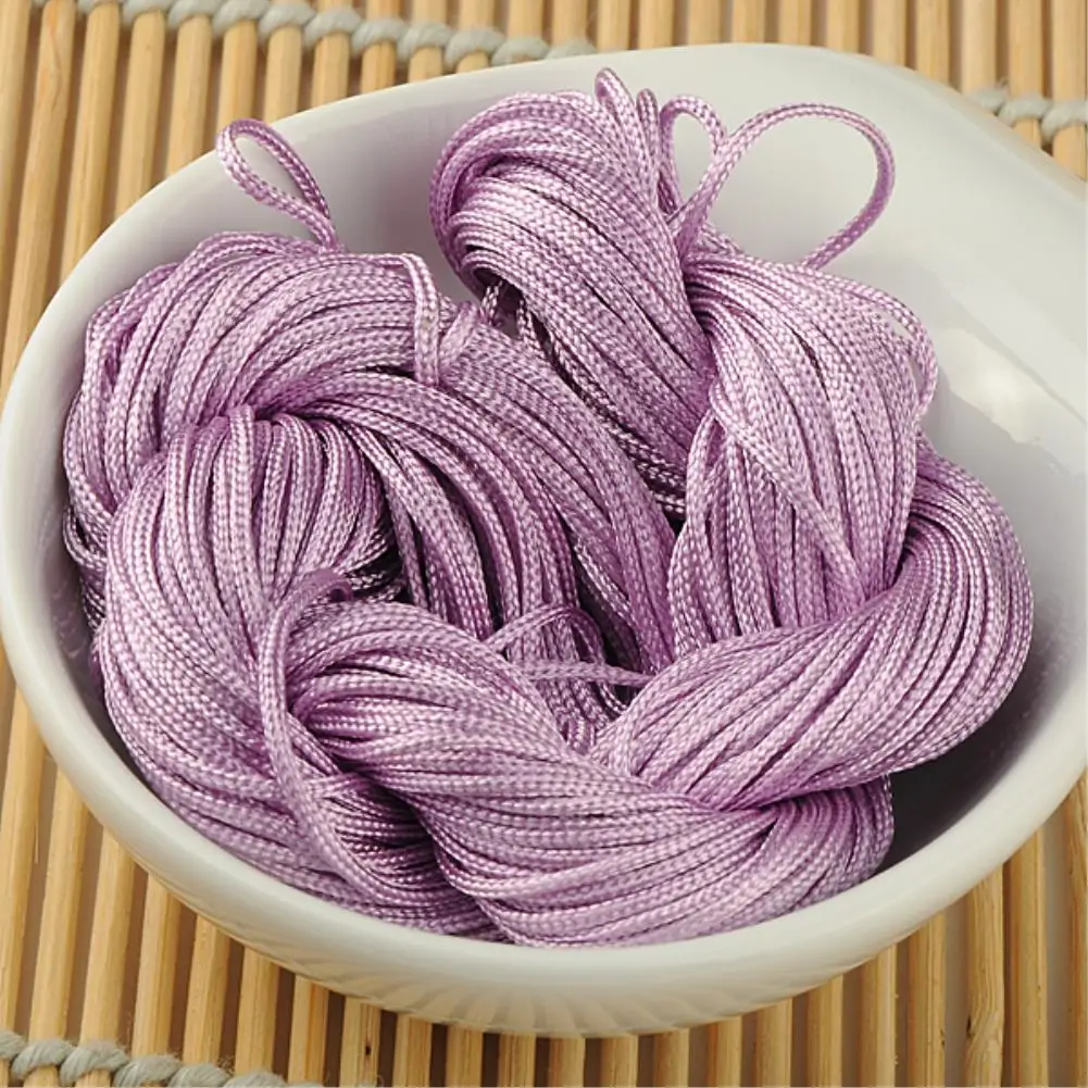 light purple 1 мм нейлоновый шнур, плетеный браслет с нитью, китайский узел, макраме, ремесла, прочный крепкий кординг, пошив костюма, ремесло, сделай сам - Цвет: light purple