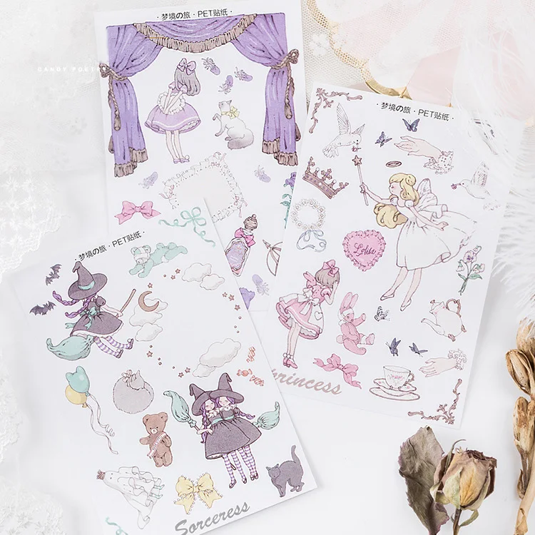 * Весна Бриз дуя серии PET Наклейки Пакет Руководство дневник декоративная бумага