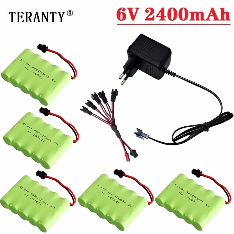 SM Plug) Ni-MH 6v 2400mah батарея+ USB зарядное устройство для Rc игрушки автомобили танки грузовики роботы лодки пистолеты AA 6v перезаряжаемый аккумулятор
