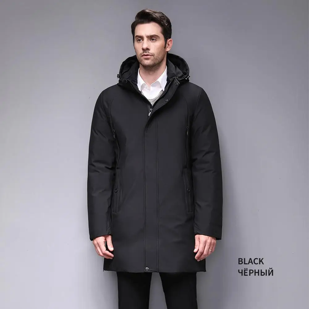 Blackleopardwolf Зимнее пальто парка съемный воротник теплая куртка подкладка из хлопка зимний пуховик мужская одежда BL-852 - Цвет: 11 Black