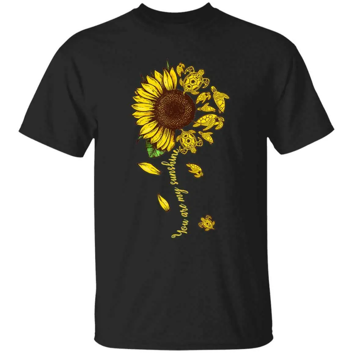 Футболка с надписью You Are My Sunshine черная футболка в стиле хиппи изображением
