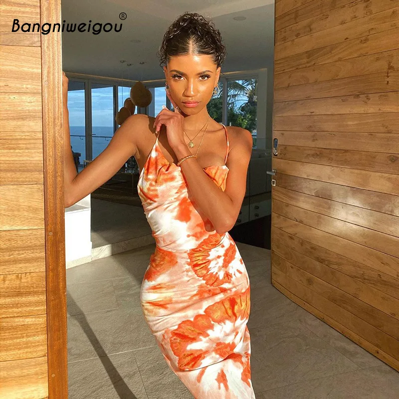 

Bangniweigou цветочный тай-дай макси платья женская летняя обувь с низким вырезом на спине со шнуровкой и ремешком на щиколотке; Элегантные вечер...