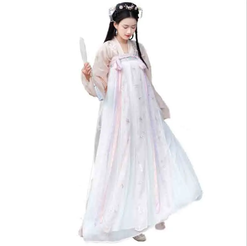 Женское пальто Hanfu Deluxe древнее китайское винтажное желтое нарядное платье