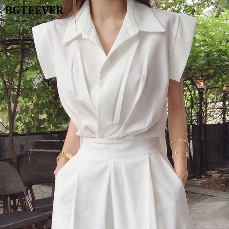 

BGTEEVER Elegant Office Ladies Sleeveless Women Jumpsuits 2021 Spring Summer Slim Waist Female Rompers Ladies Solid Overalls
