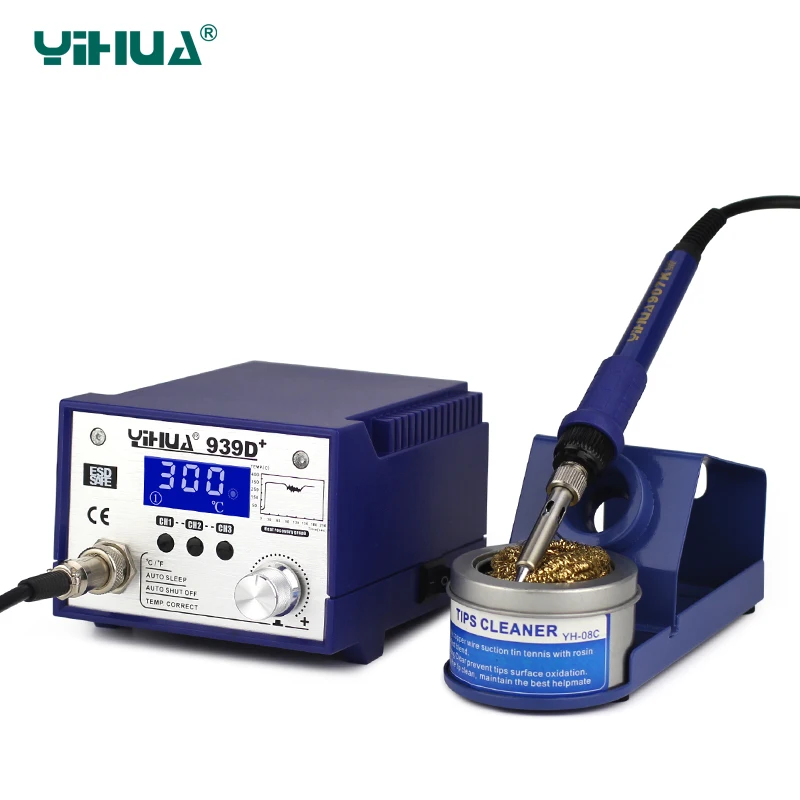 LCD Soldering Iron Station 75W High Power Imported Heating Soldering Iron 220V 110V Welding YIHUA 939D+