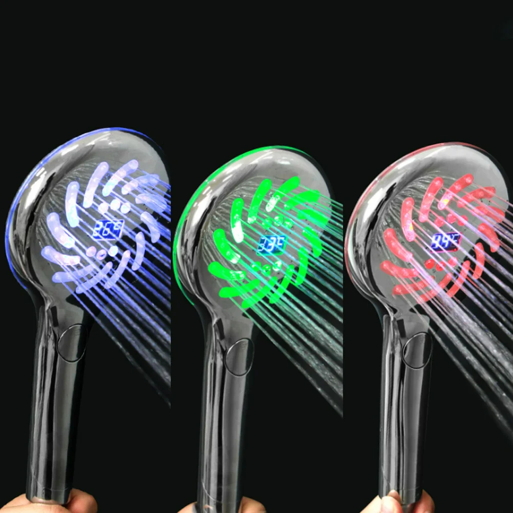 Ручной Насадки для душа цифровой Контроль температуры 3 режима распыления