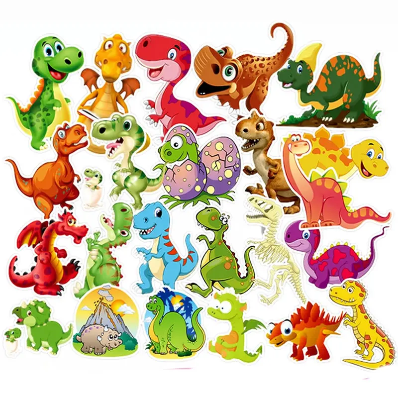 Забавные наклейки с картинками динозавров водонепроницаемые ПВХ скейтборд