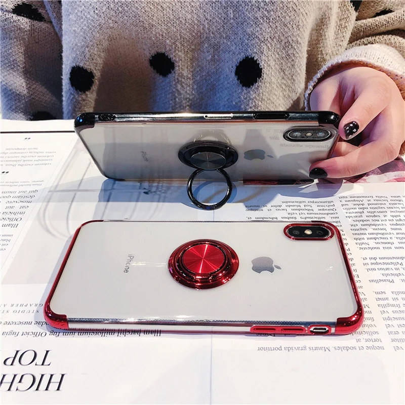 Силиконовый чехол с кольцом для iPhone 11 pro 6 6S 7 8 Plus X XS MAX XR | Мобильные телефоны и