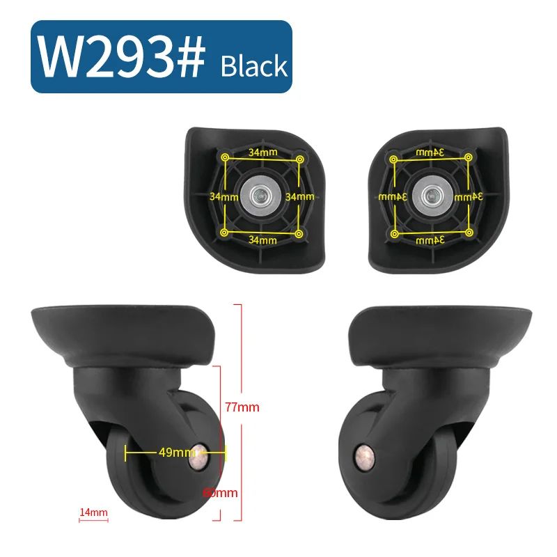 Make-up Wheel Universal Wheel Parts Repair Replacement New Lever Suitcase Caster Parts Replacement Universal Wheel Silent Caster