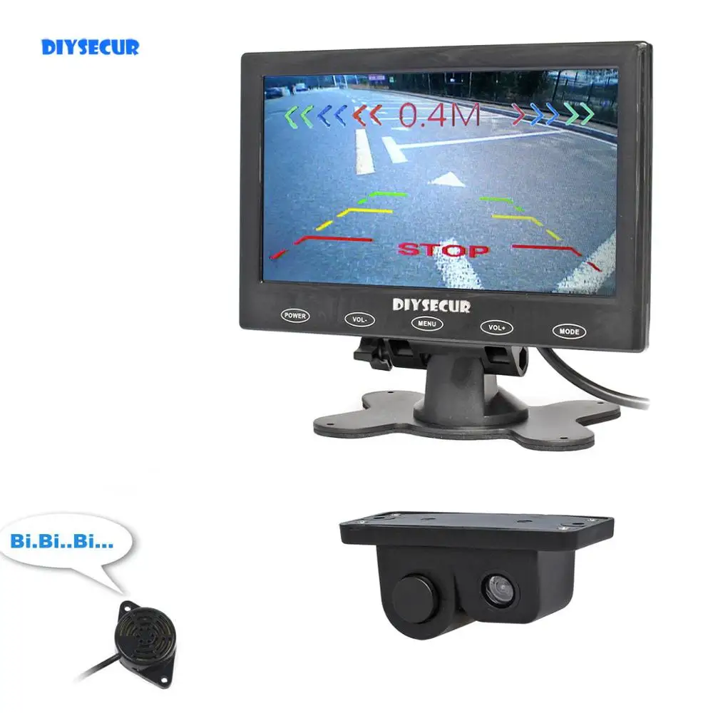 2 в 1 Автомобильная камера заднего вида с сенсорной кнопкой и радаром|car monitor|rear