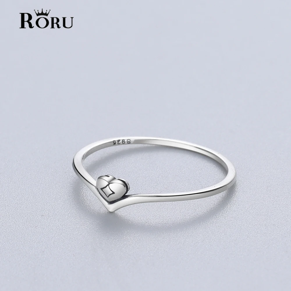 

Real 925 Sterling Silver 2021 Trendy Simple V Shape Genuine Simple Finger Rings for Women Wedding Statement Fine Jewelry