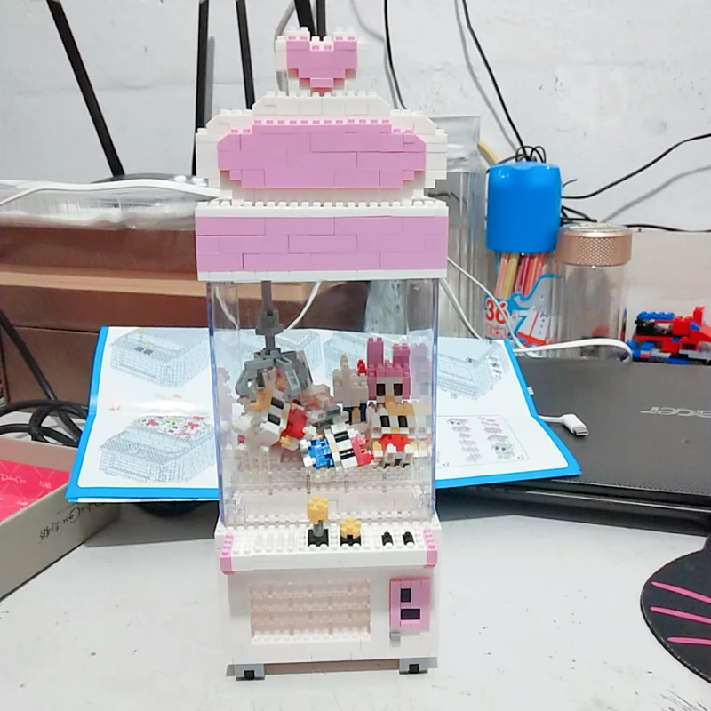 ZRK 7809 розовый зажим кукла машина кран автомат мультфильм 3D модель DIY Алмазная мини