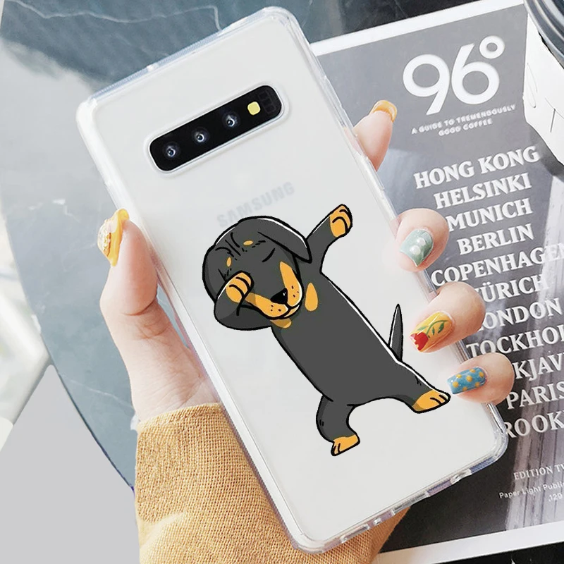 Puppy Pug Bunny Cat Princess French Bulldog Soft transparent phone Case For Samsung S6 S7 Edeg S8 S9 Plus S10 + S10E Lite A50 | Мобильные