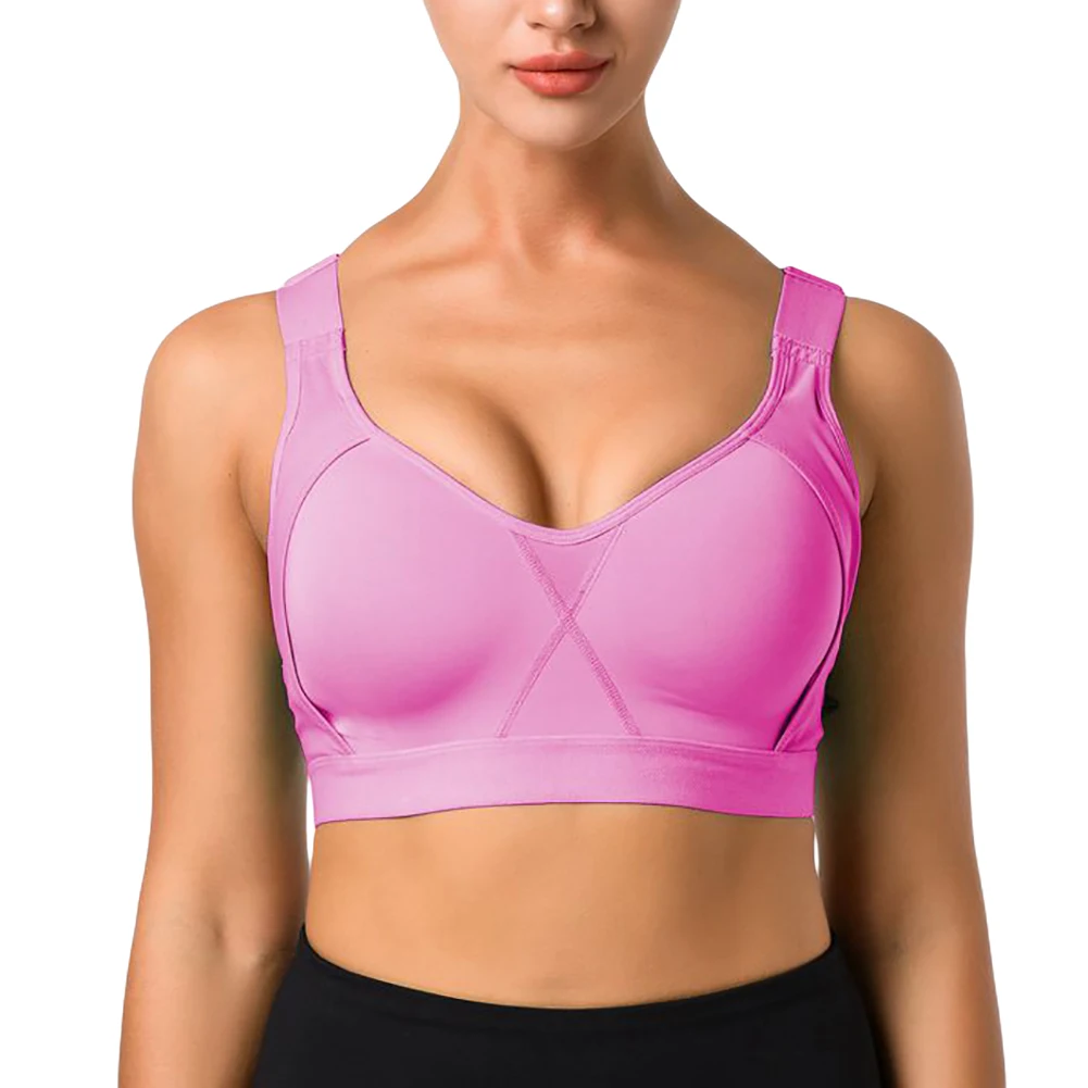 

Женские спортивные бюстгальтеры, ударопрочная Майка без косточек, ажурный регулируемый спортивный бюстгальтер для фитнеса и спортзала, же...