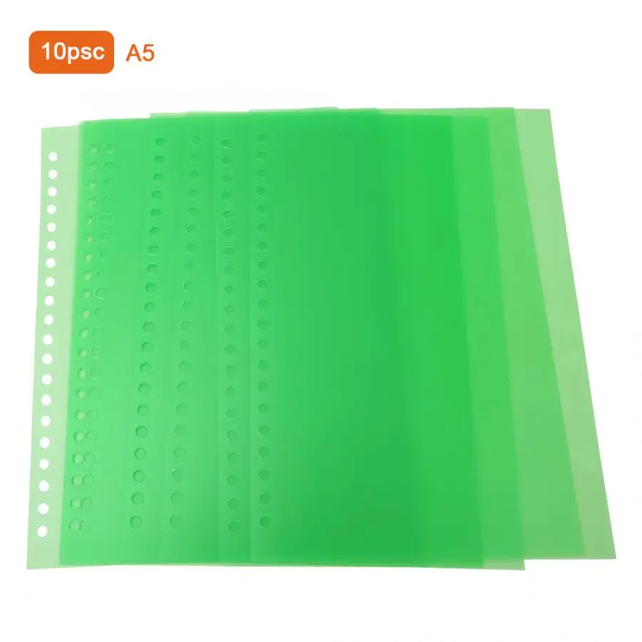 10PCS A4 / A5 / B5 Transparent PP Binding Film Cover Puncher Document Folders Ket