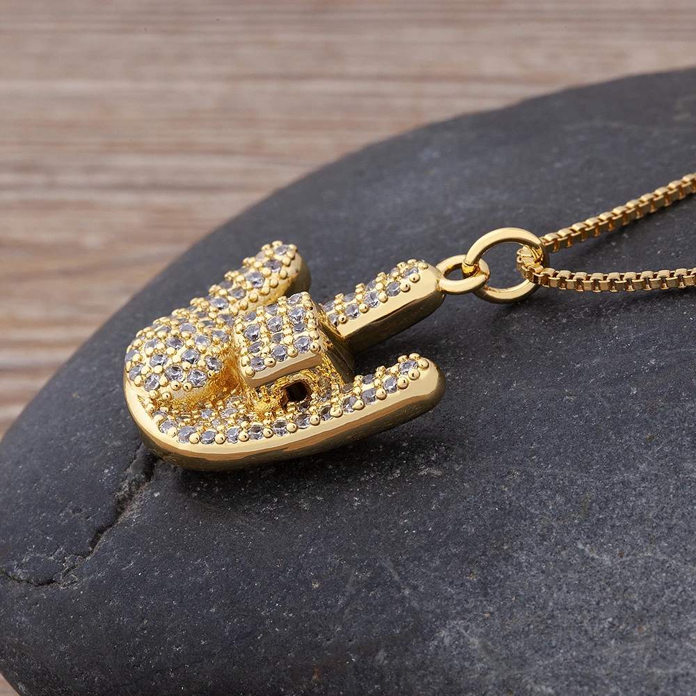 Модная Очаровательная подвеска с языком знака медная циркониевая золотая