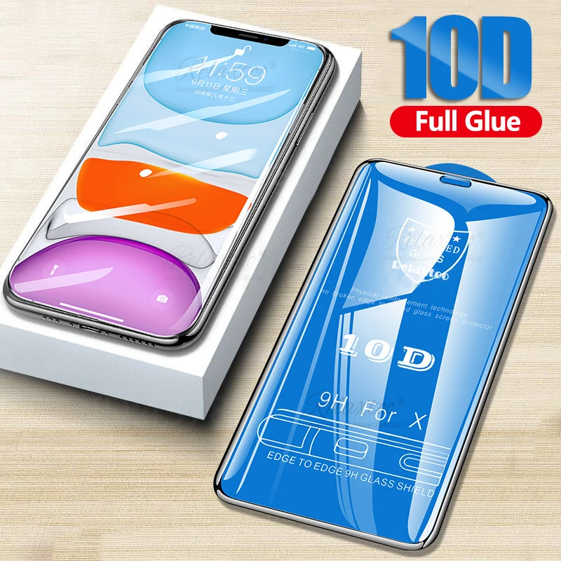 Закаленное стекло 10D для iphone 11 2019 Защита экрана pro max защитное сенсорная пленка