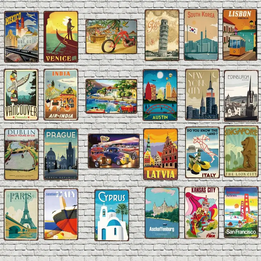 Металлический Настенный постер с изображением Нью Йорка|Таблички и знаки| |