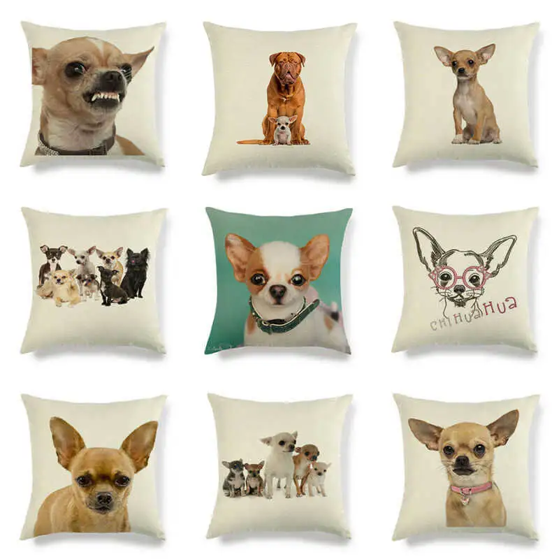 Узор Собака Декоративные животные чехол льняной домашний 18 &quotнаволочка Подушка