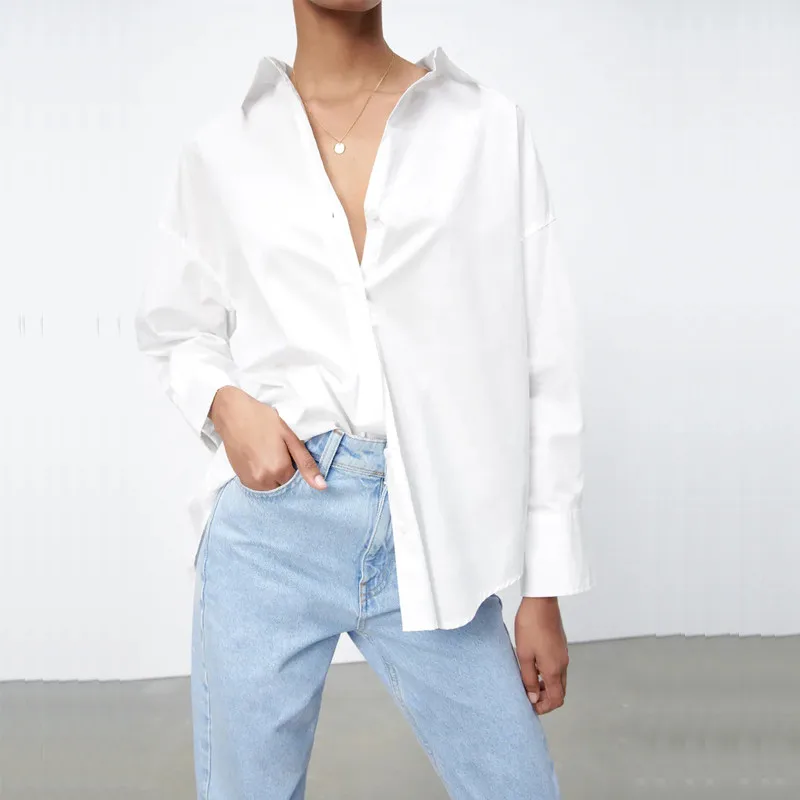

Za 2021 White Shirt Woman Yellow Long Sleeve Blouse Women Button Up Green Shirt Female Basic Office Pink Summer Top
