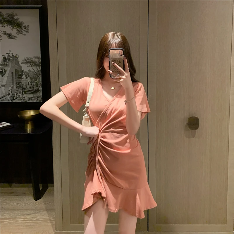 Женское платье в стиле французского Ретро Platycodon Grandiflorum с блестками и v-образным