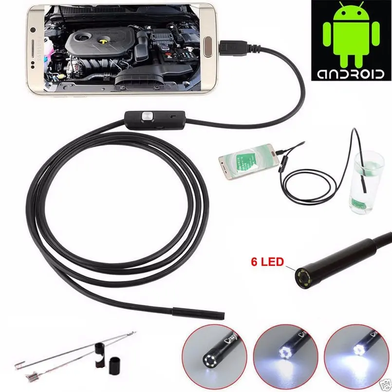 

7mm Lens 1M/1.5M/2MCable Waterproof Endoscope Mini USB Inspection Borescope Camera For Android Phones And PC