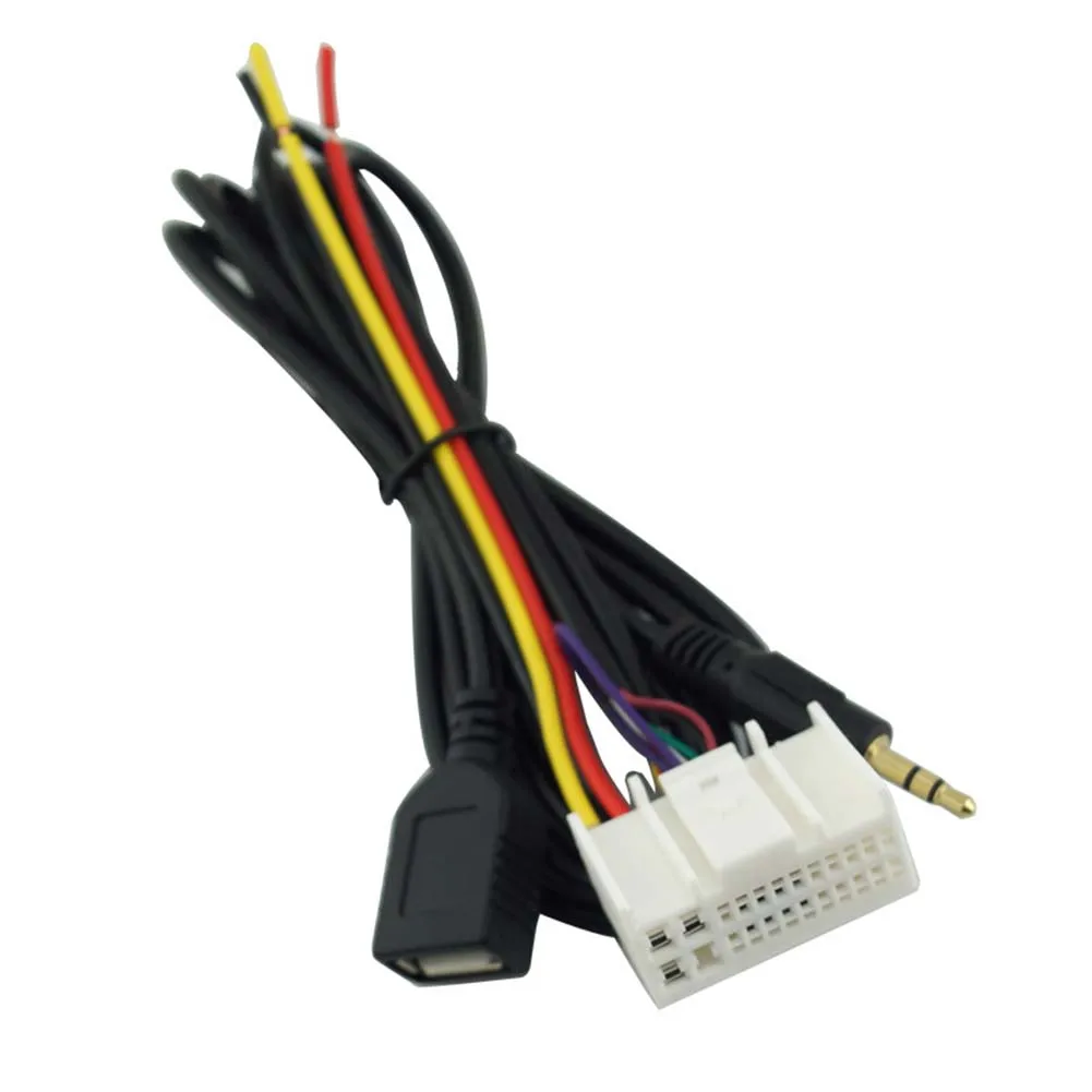 Автомобильный радиоприемник стерео аудио проводка адаптер штекер с USB AUX линия