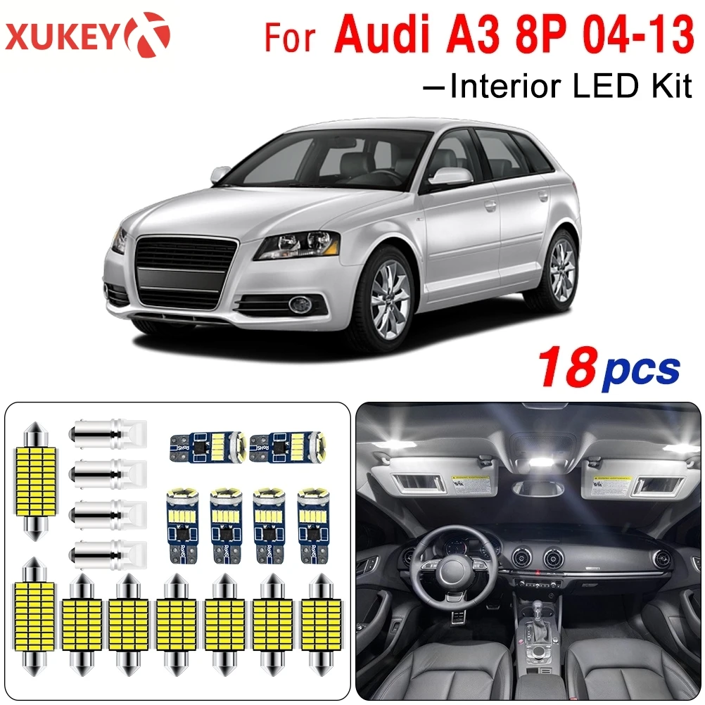 18 шт. комплект светильник освещения посылка упаковка белая без ошибок для Audi A3 8P