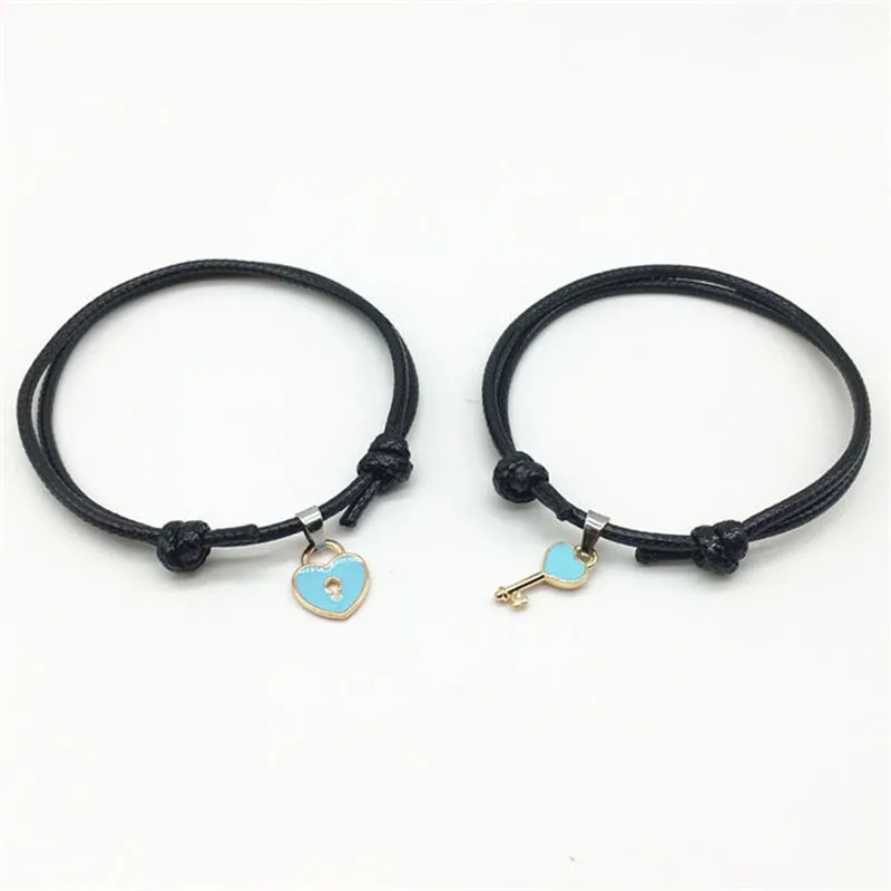

A Pair of Simple Couple Bracelets Key Love Lock Bracelet Jewelry Bracelet Wholesale Supply Jewelry