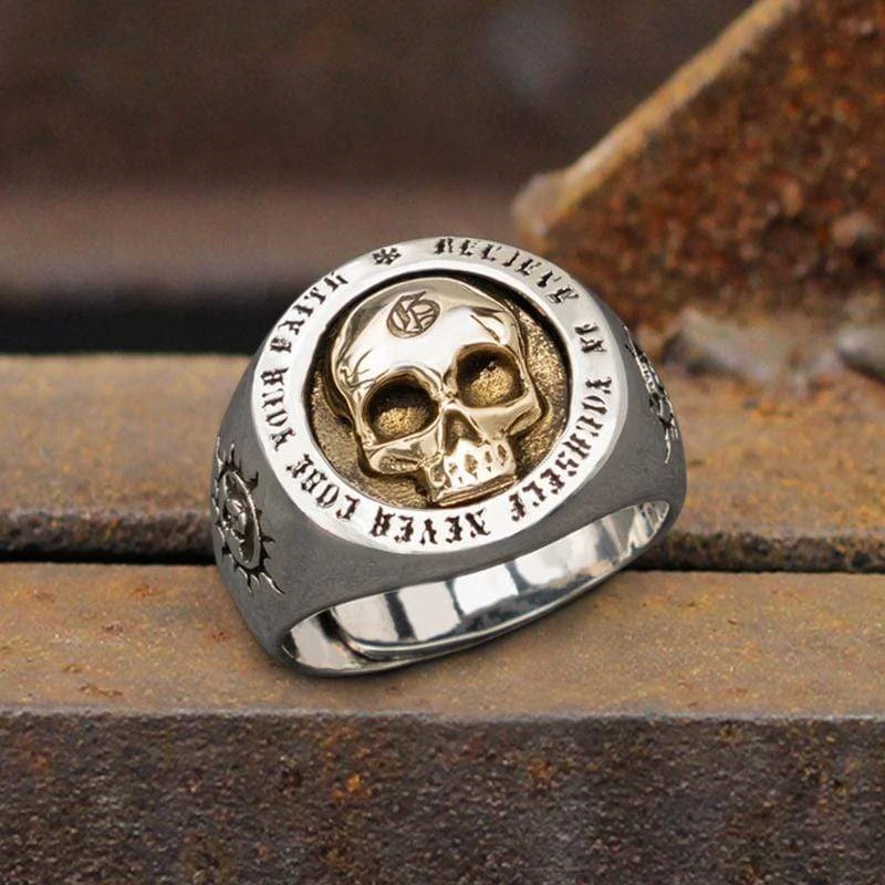 

Europe and the United States retro domineering skull men's ring Personality Punk Trend Hip Hop Rock Male Ring Jewelry wholesale