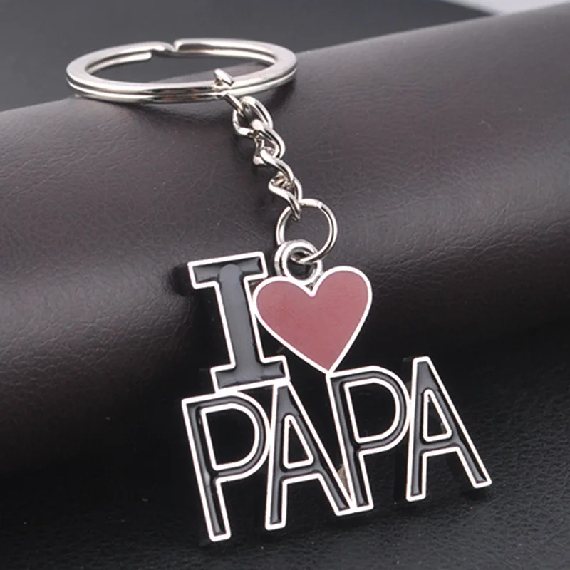 Father's Day Gift I Love Dad Keychain Personality Metal Love Dad Father Festival