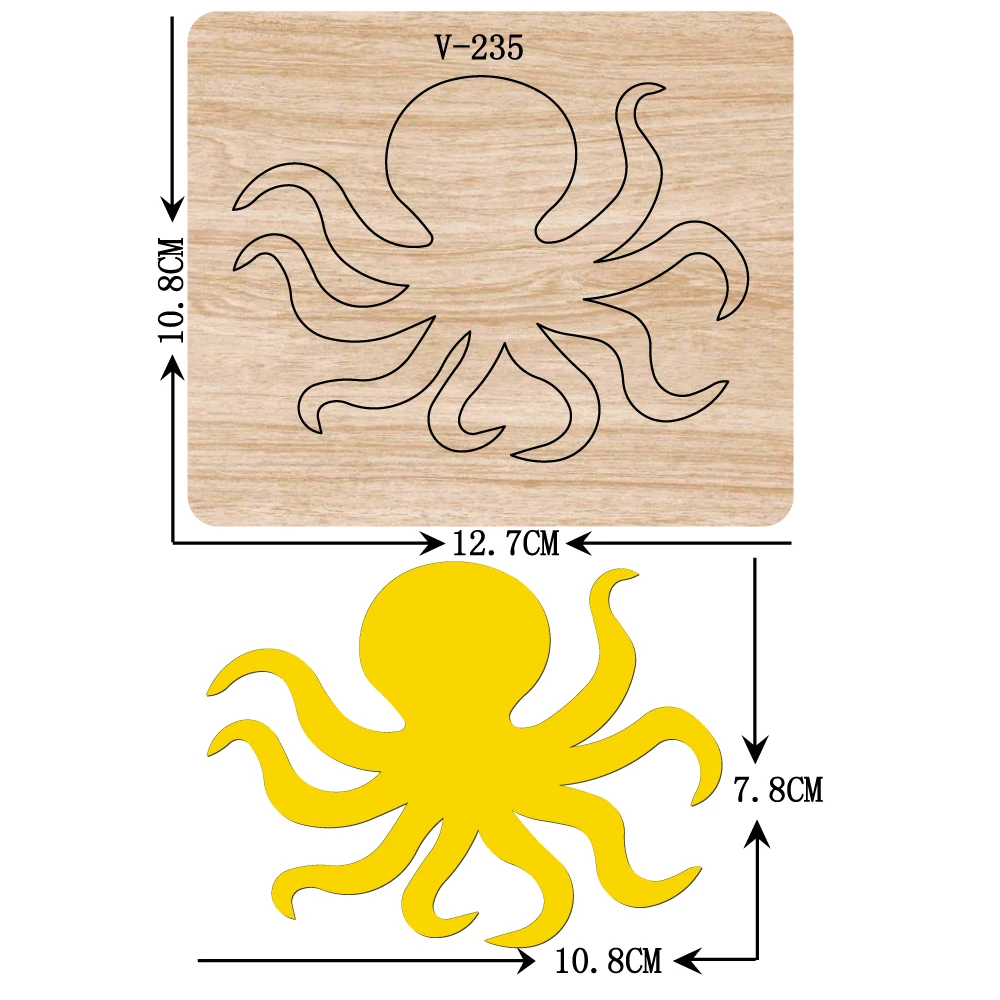 

New octopus wooden dies cutting dies for scrapbooking /Multiple sizes /V-235