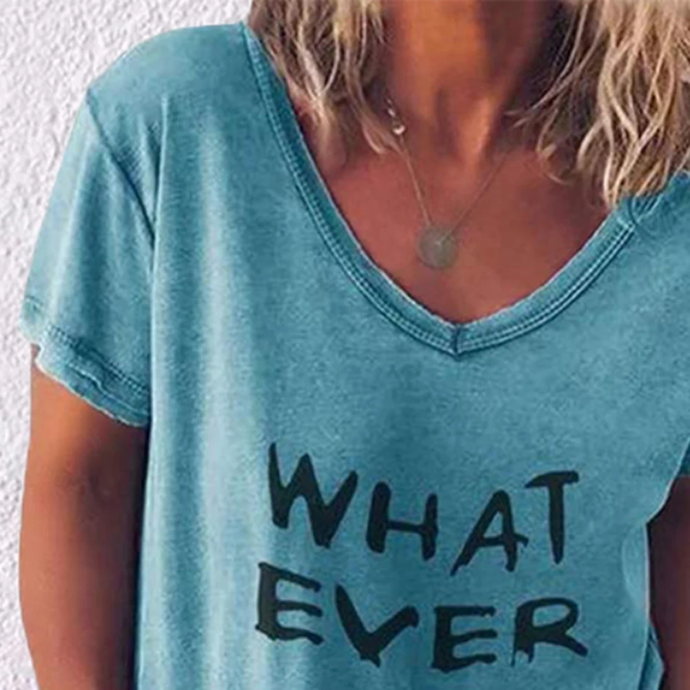 

ZOGAA Summer All-Match T Shirt Women Letters Print V Neck Short Sleeve T Shirt for Women T Shirt Loose Casual Femme T-shirts