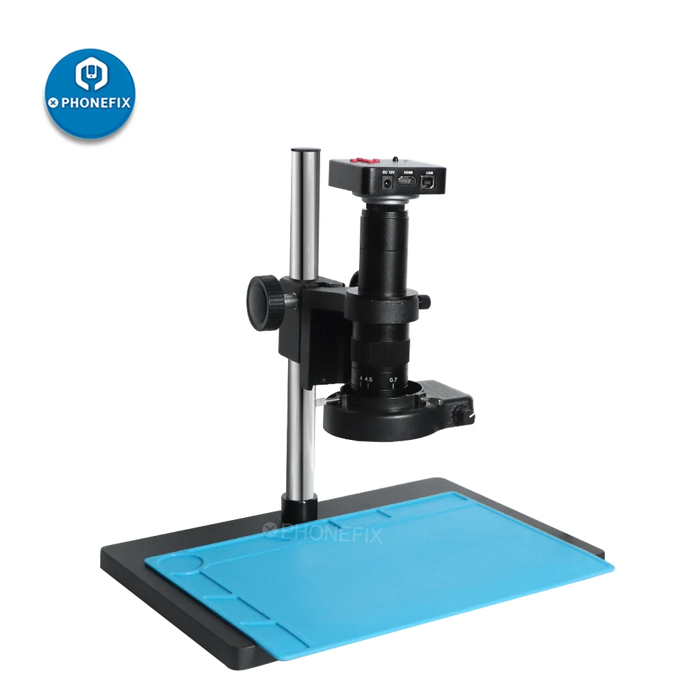 

38MP 2K HDMI VGA USB Digital Video Microscope Camera Continuous Zoom 180X C-Mount Soldering Mobile Phone PCB SMD Repair Tools