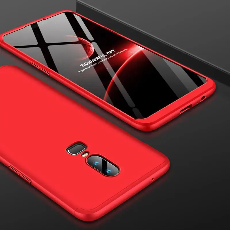 

For One Plus 6 Slim 3 in 1 Hybrid Hard Case Full Body 360 Degree Protection Back Cover