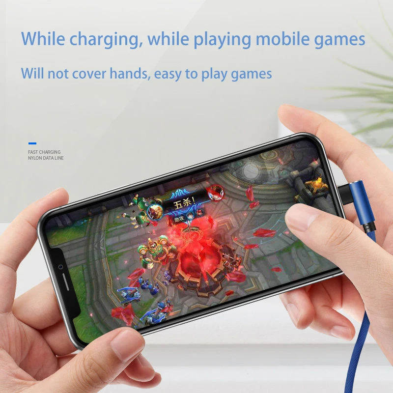 Кабель WeaveType-C с углом 90 градусов для Xiaomi Huawei кабель USB C аксессуары мобильный