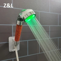 bathroom 37 colors flash led rain shower head high pressure water saving rainfall bio active stones led shower head for shower