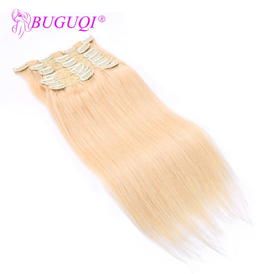 BUGUQI волосы для наращивания на заколках монгольские #613 Remy 16 26 дюймов 100 г
