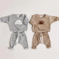 fashion baby clothes set spring autumn toddler baby boy girl casual tops loose trousers 2pcs newborn baby boy clothing outfits