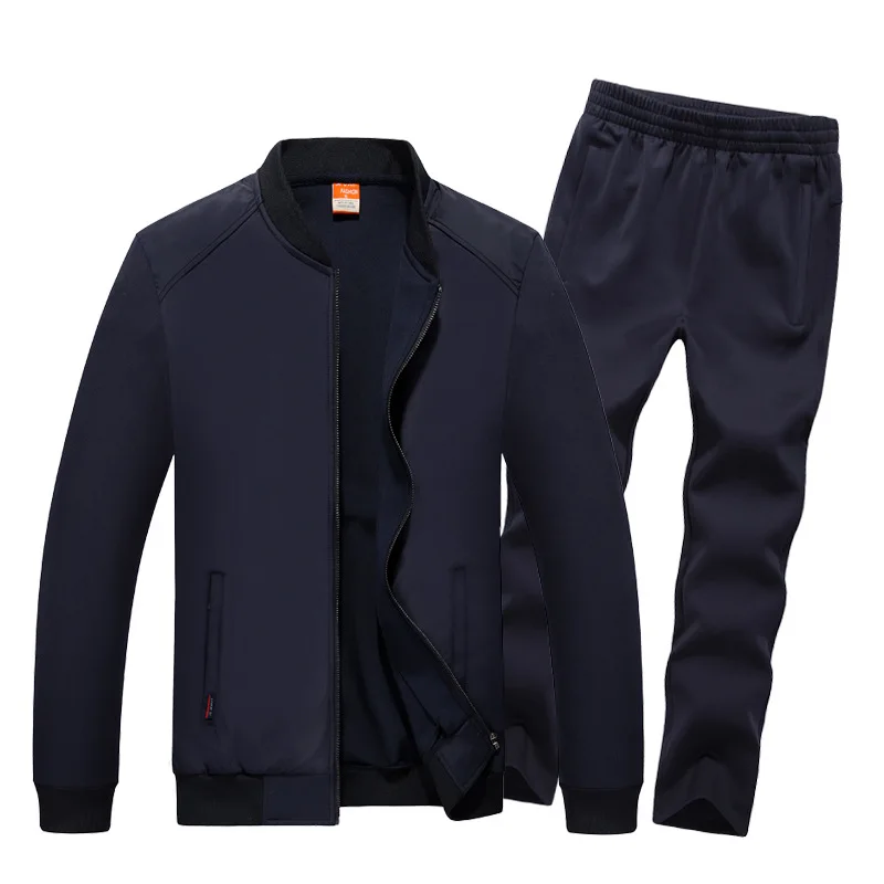 Sportswear L-8XL Plus Size Spring Autumn Men Sport Suit Loose Coat Jacket+sweatpant Running Jogger Fitness Workout Casual Set
