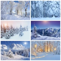 laeacco winter backdrops blue sky snow mountains pine tree snow forest photography backgrounds vinyl photophone for photo studio