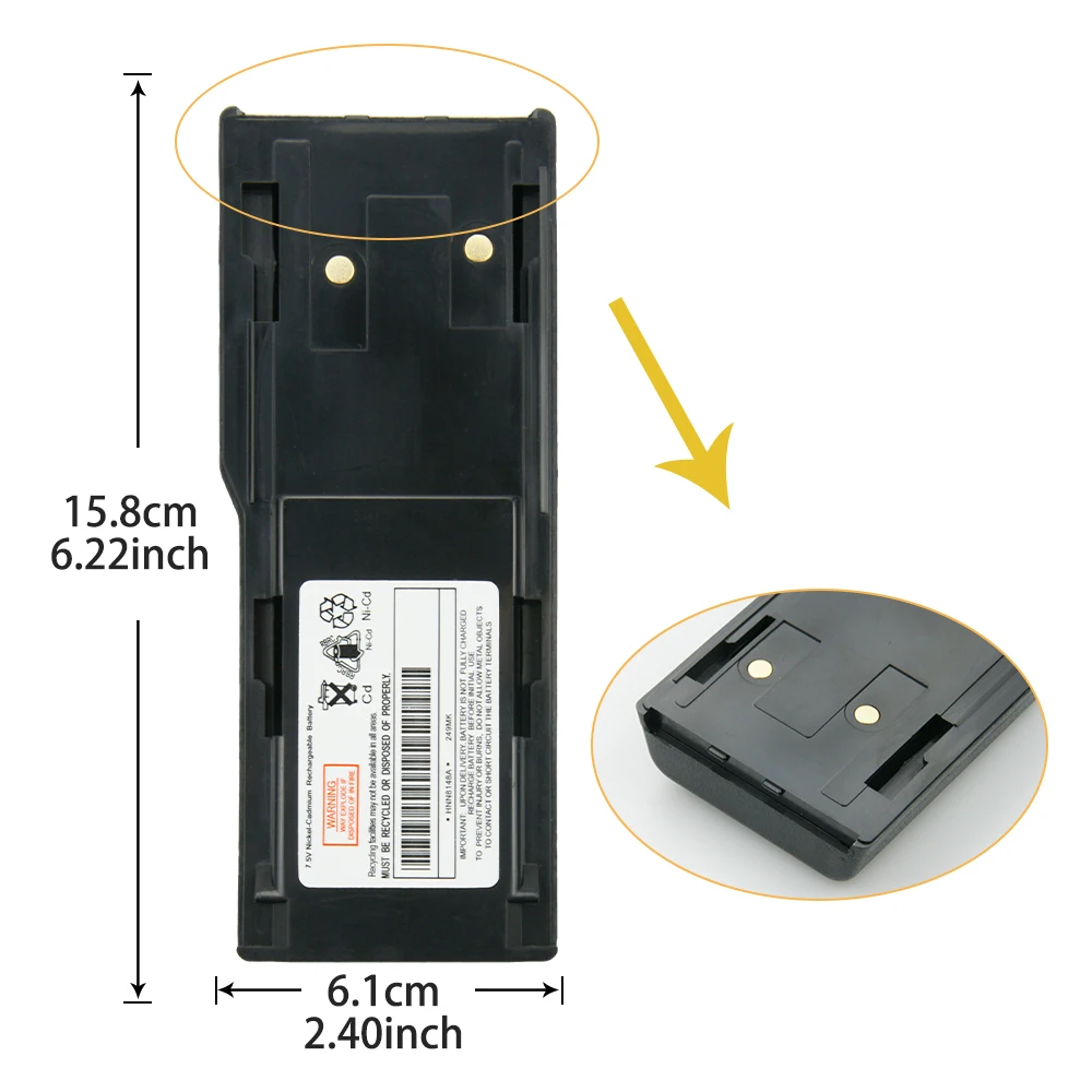 HNN8148 Батарея для Motorola радиус P110 A110 P 110 двухстороннее радио HNN8148A Ni CD 1800