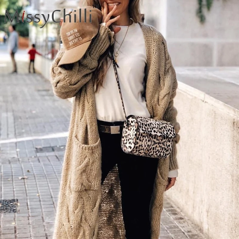 MissyChilli длинный рукав женский свитер кардиган вязаный для улицы элегантный