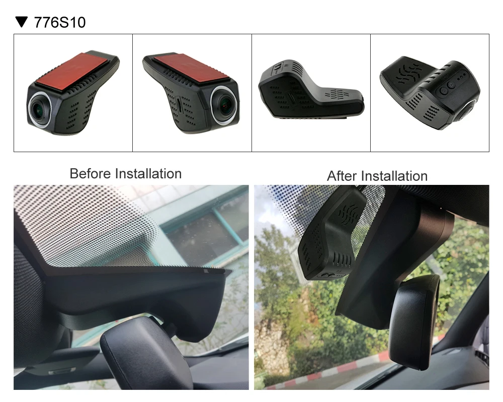 SINOSMART Novatek 96658 SONY IMX323 Универсальный Wifi DVR для Toyota/Chevrolet/Ford/Nissan/hyundai регулируемый угол управления с помощью приложения